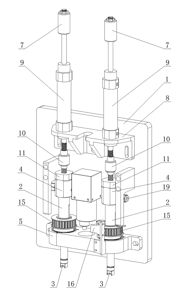 Head component insertion mechanism of full-angle component insertion machine