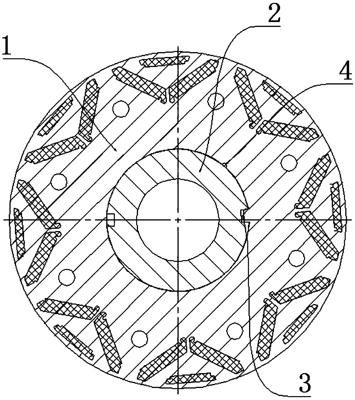 Oblique pole method of permanent-magnet motor rotor