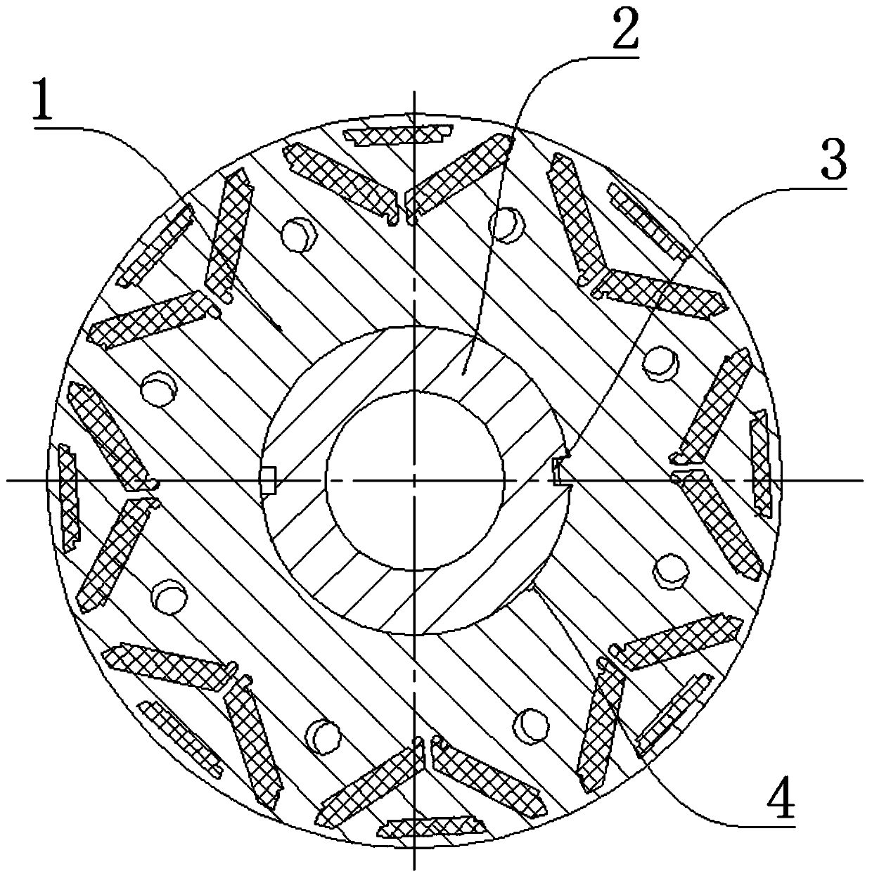 Oblique pole method of permanent-magnet motor rotor