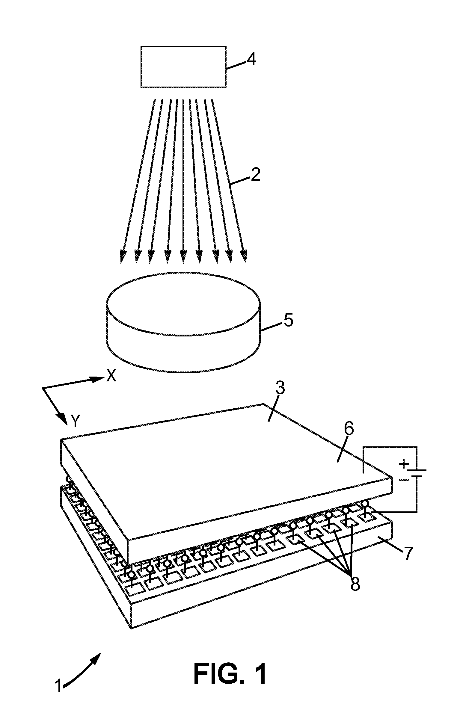 Pixilated radiation sensing device