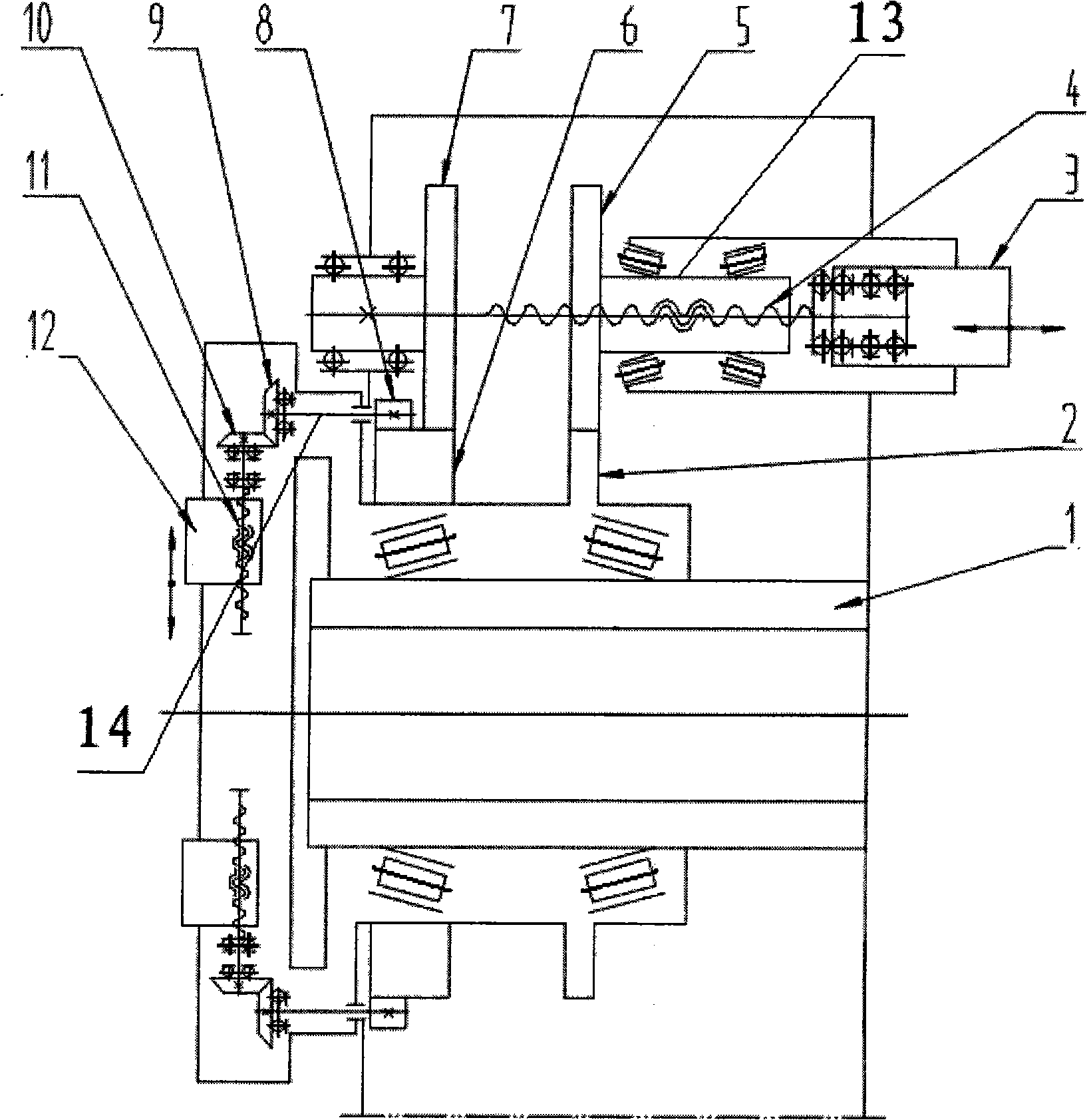 Fluid-pressure driven differential feeding system
