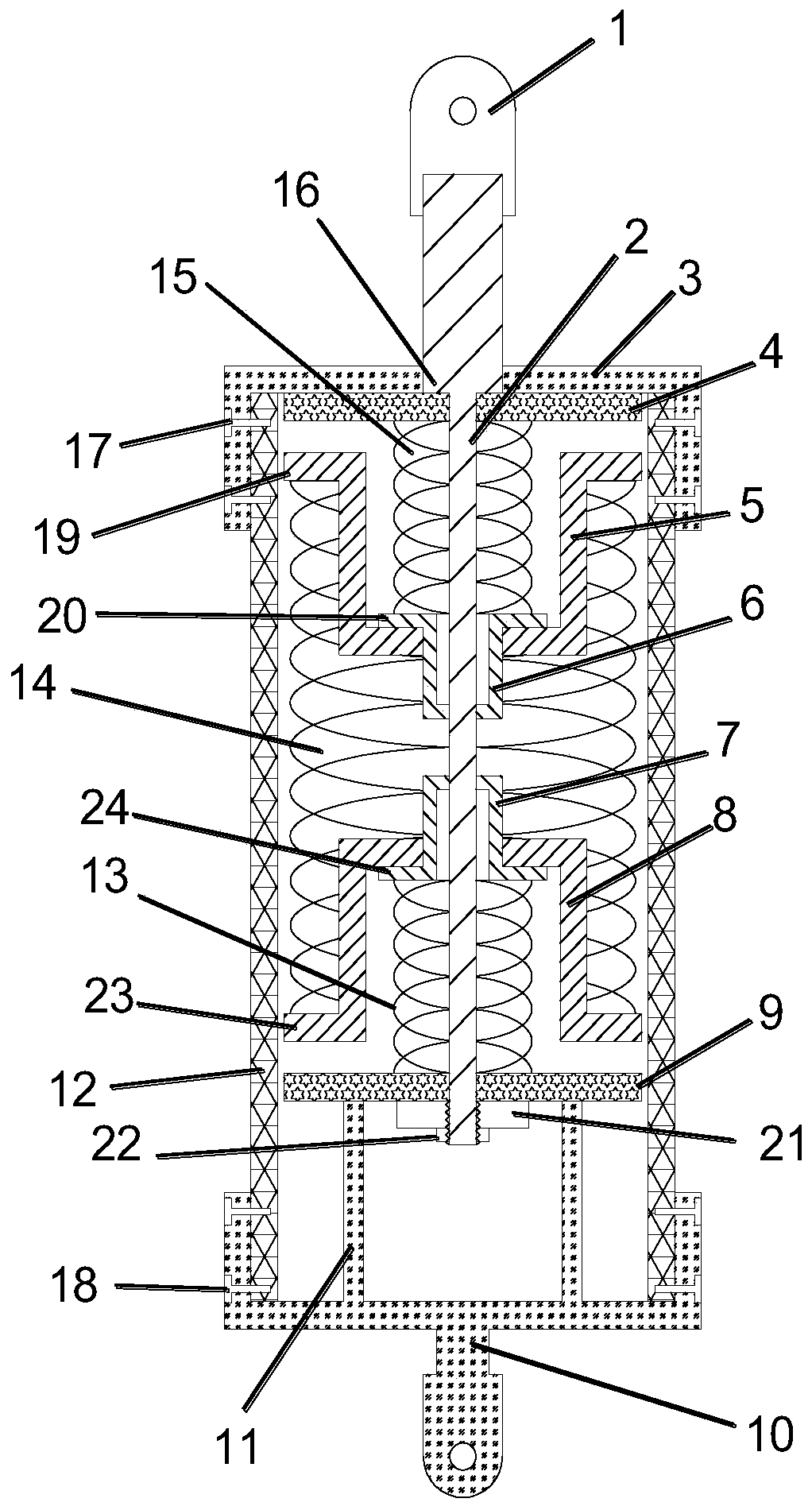 Self-resetting device with capacity of multi-stage rigidity self-adjustment