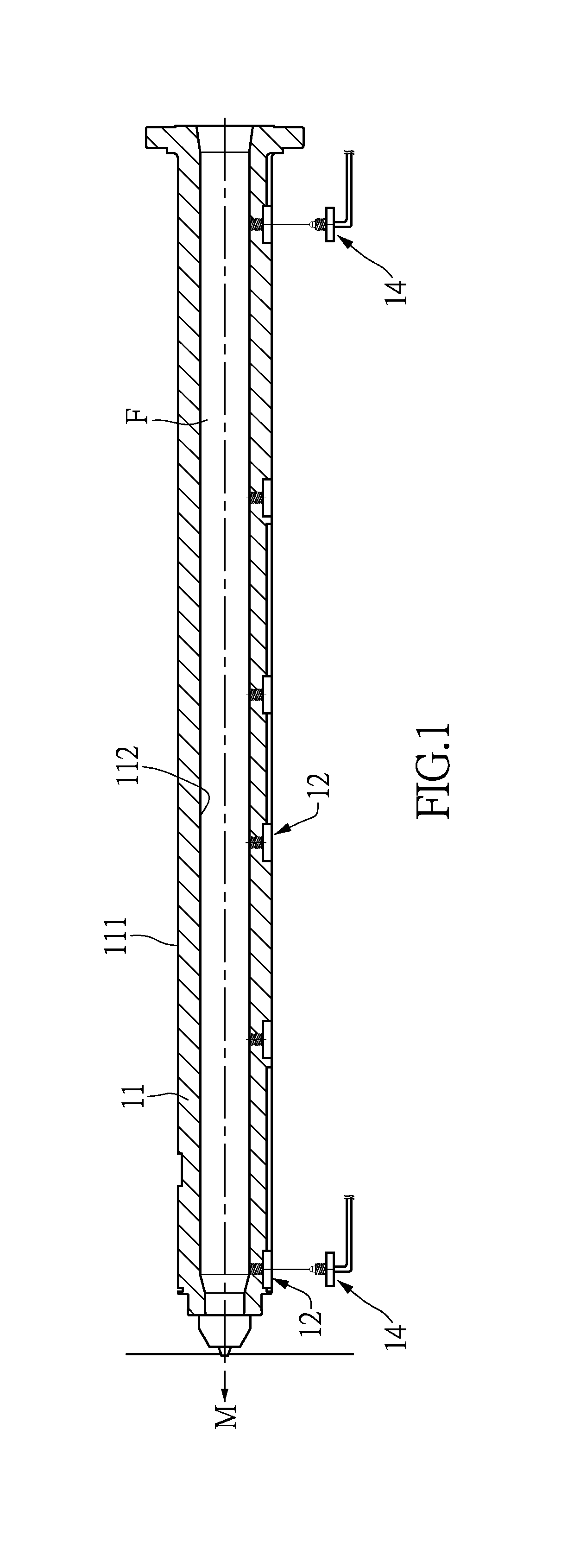 Temperature measurement component embedded hot runner nozzle structure