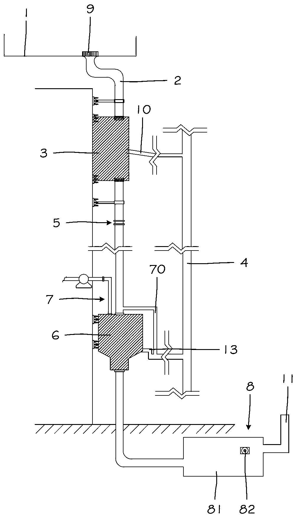 Fully automatic building rainwater film separating and intelligent feedback back flushing system