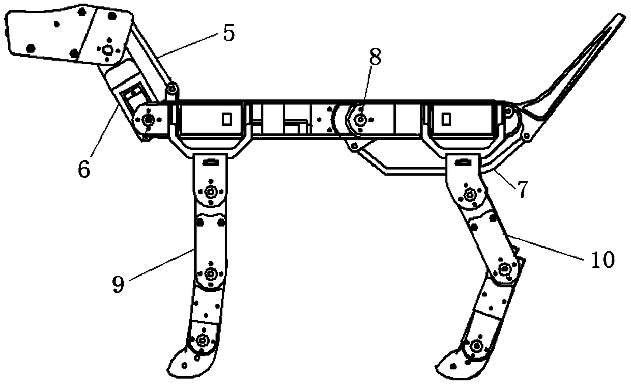 Electric-driven bionic quadruped robot with environment perception ability and control method