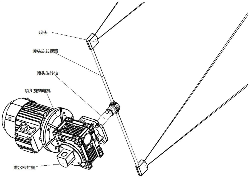 Double-shaft planetary rotary spray head for cleaning equipment