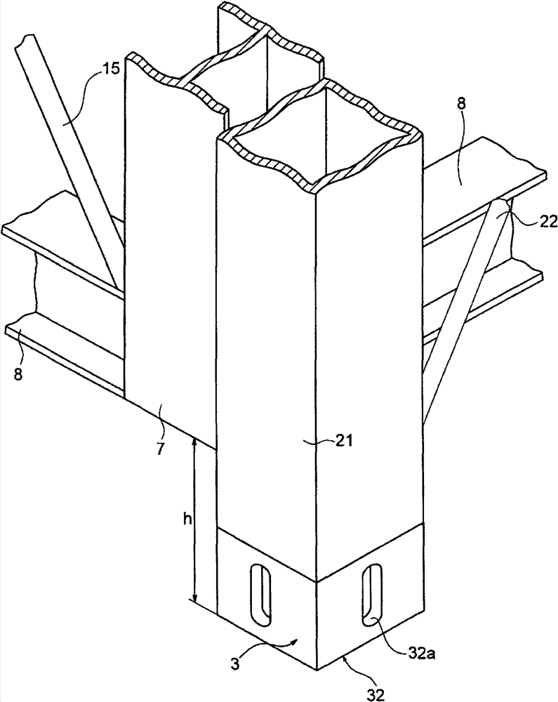 Building unit with temporary reinforcement member, unit building, and method of constructing unit building