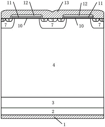 A p-type insulated gate bipolar transistor structure