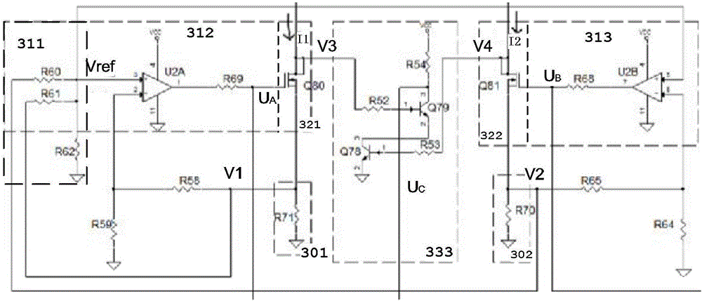 Current sharing circuit based on LED voltage-boosting constant current drive