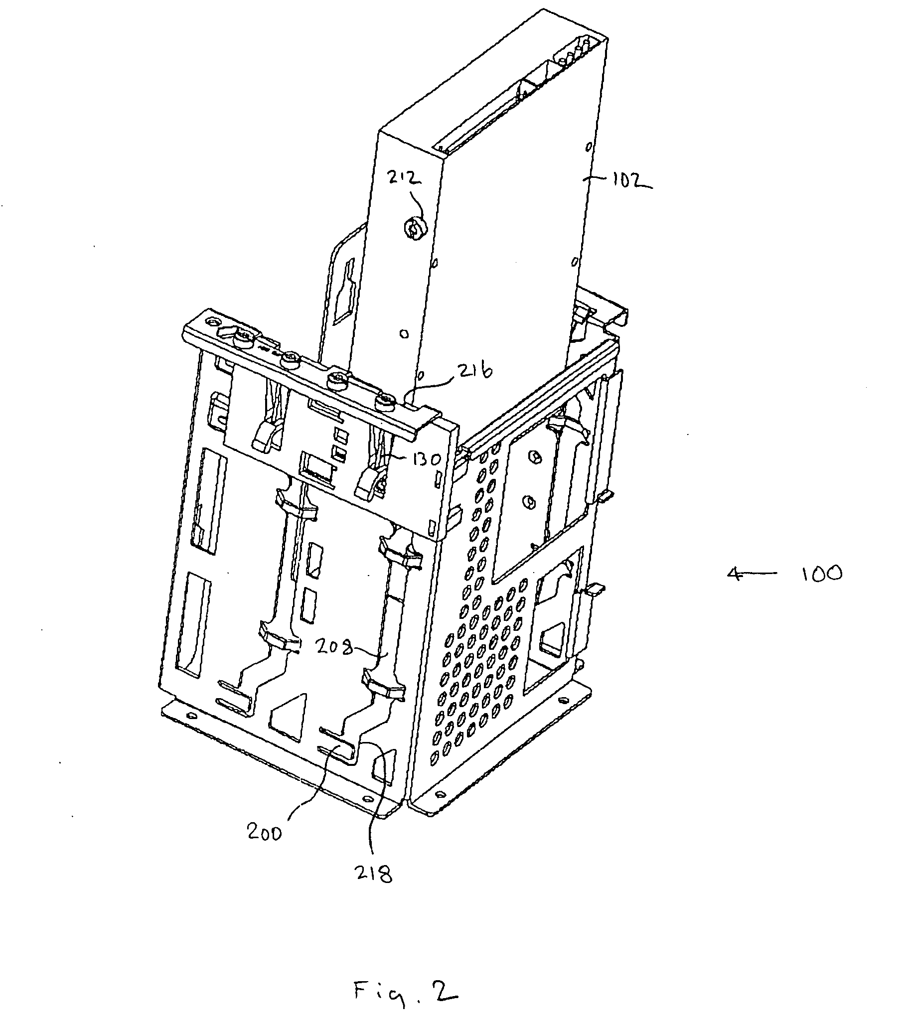 Media drive cage having improved insertion shock and air flow properties