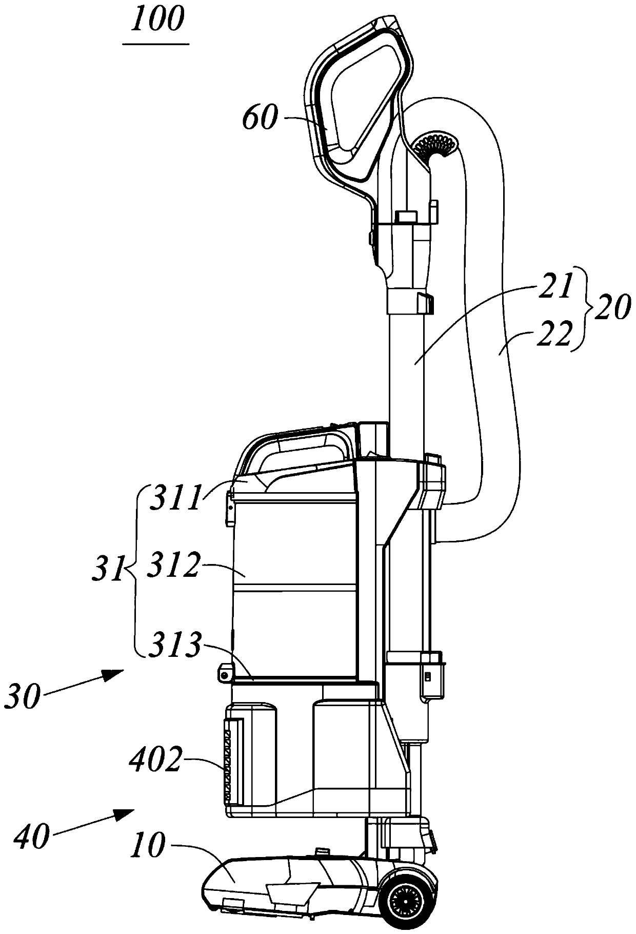 Separation and dust collection assembly and dust collector with same