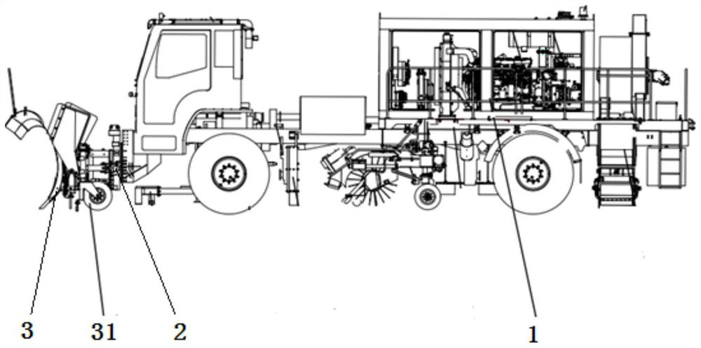 Unpowered obstacle crossing snow sweeper