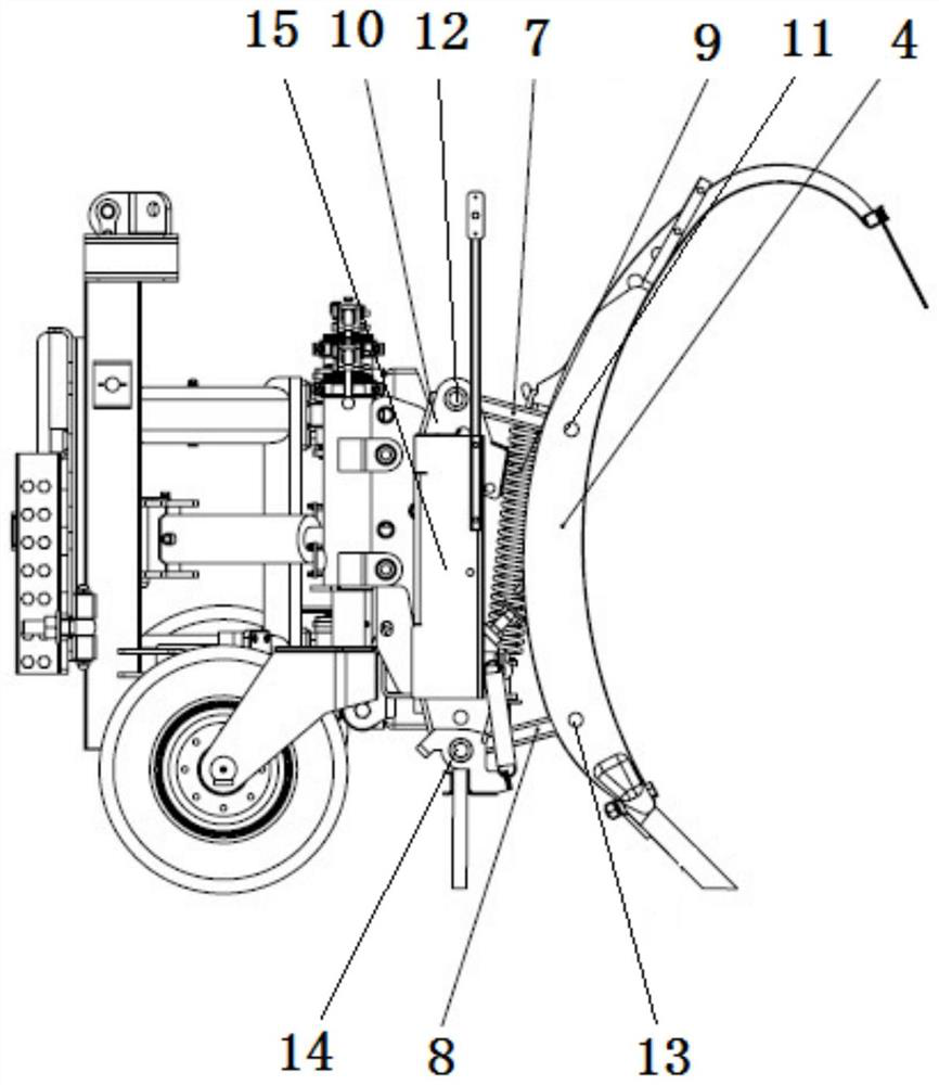 Unpowered obstacle crossing snow sweeper