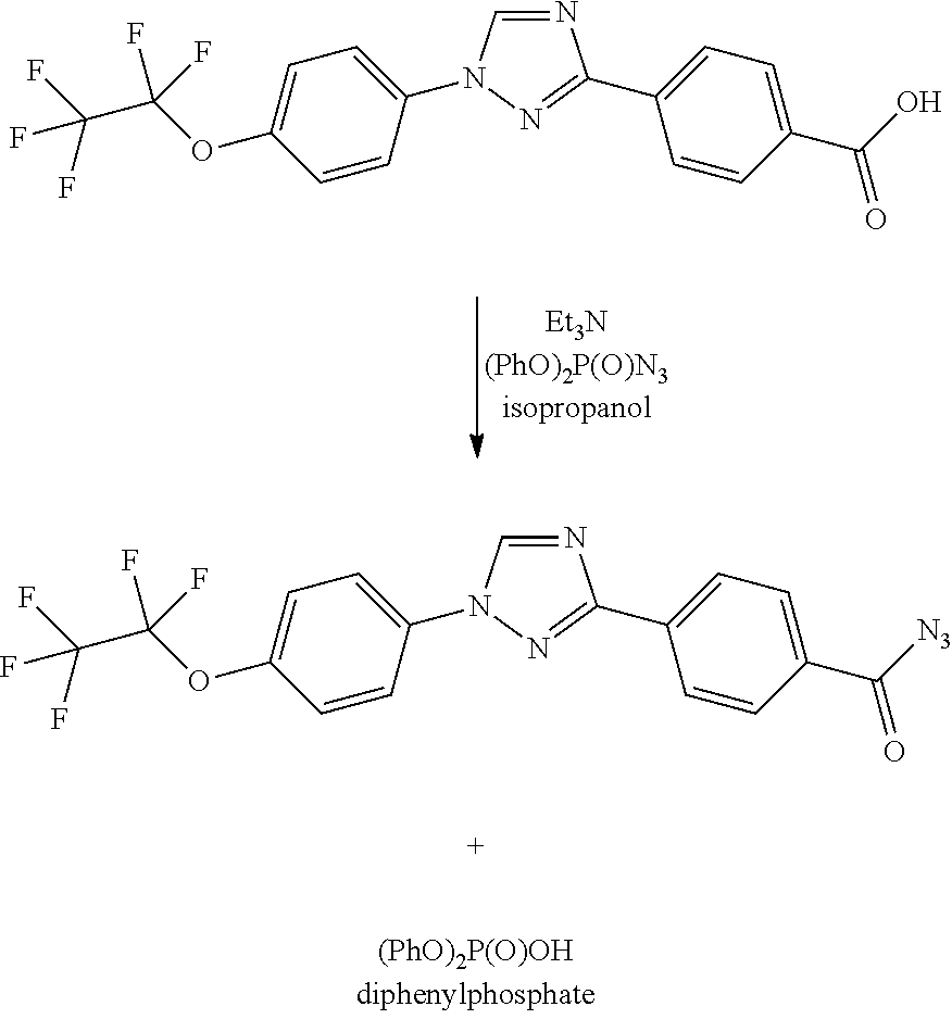 Process for preparation of 4-(1-(4-(perfluoroethoxy)phenyl)-1H-1,2,4-triazol-3-yl)benzoyl azide