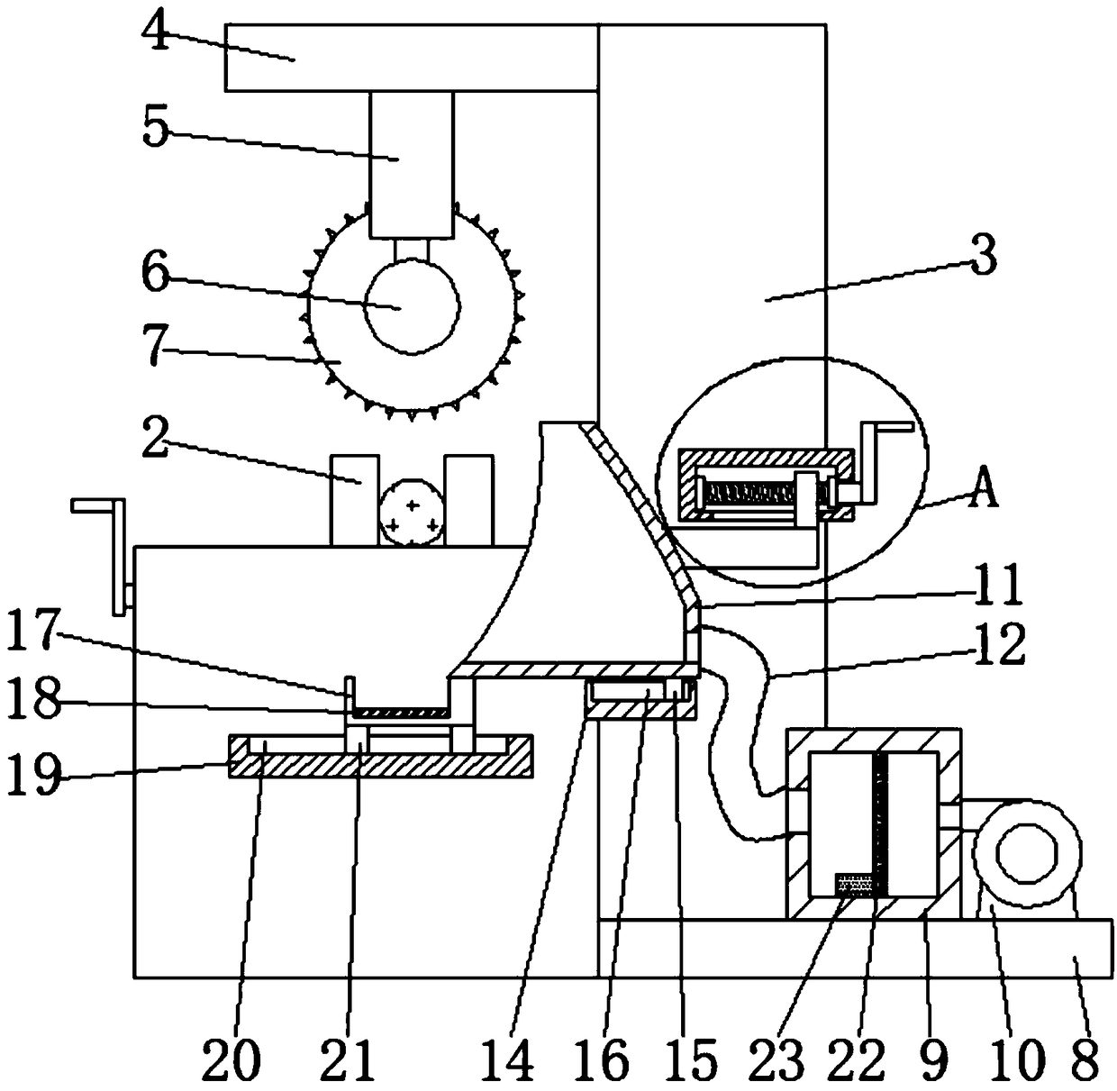 Environment-friendly cutting device for machining mechanical parts