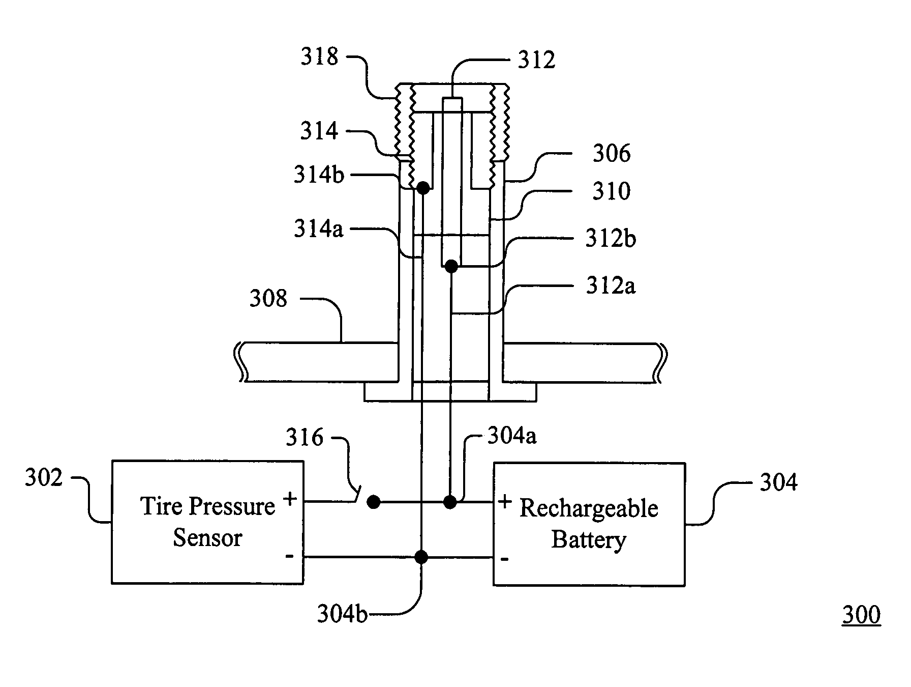 Device and method for extending the lifetime of a battery in a tire pressure sensor