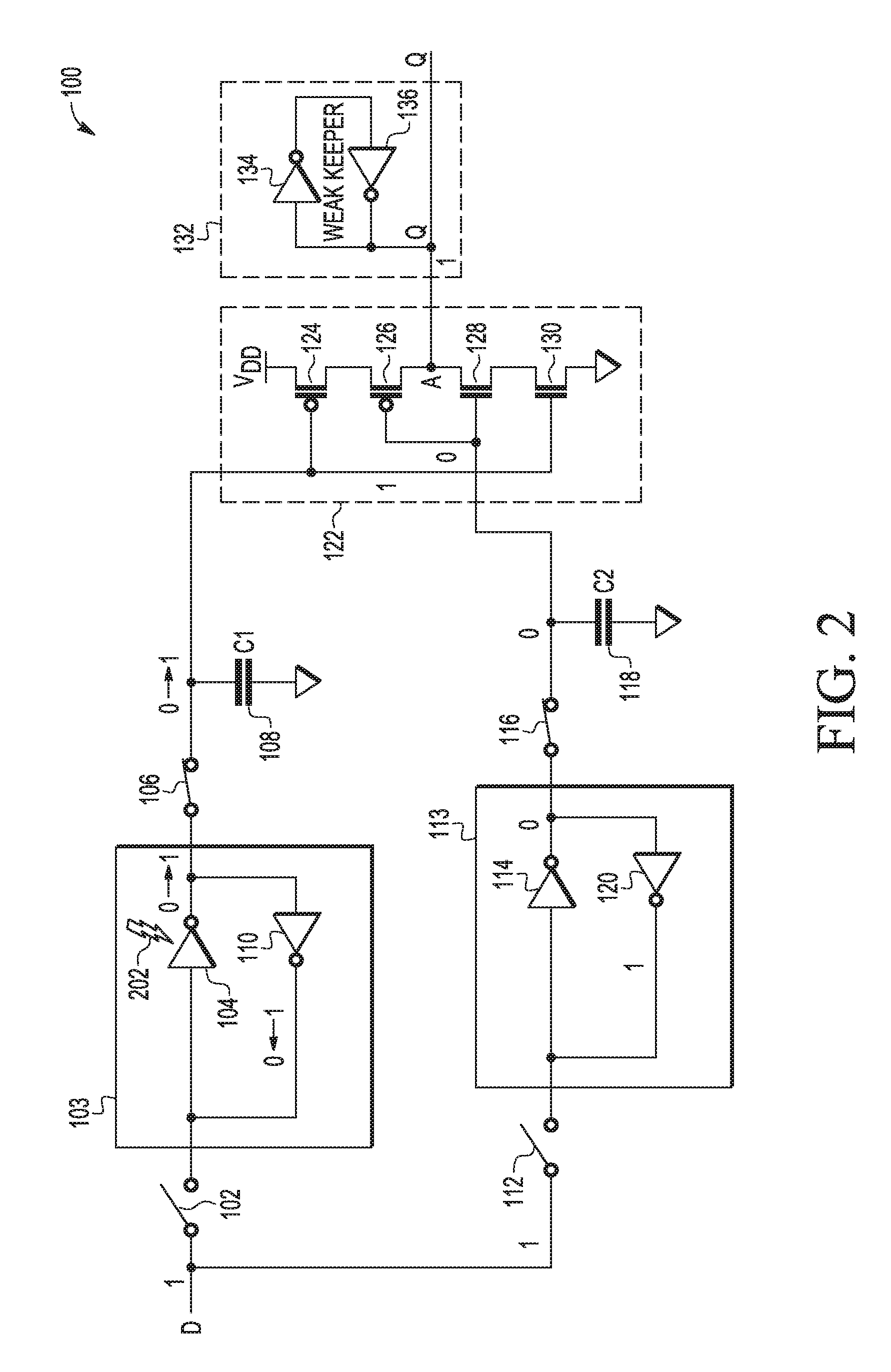 Devices and methods with capacitive storage for latch redundancy