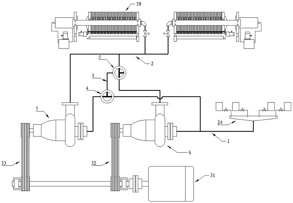 Chemical combination and efficient filter pressing device in electrolytic zinc process