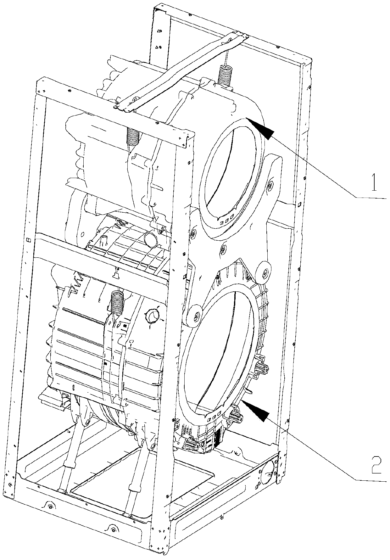 Drainage method of a multi-tubular washing machine
