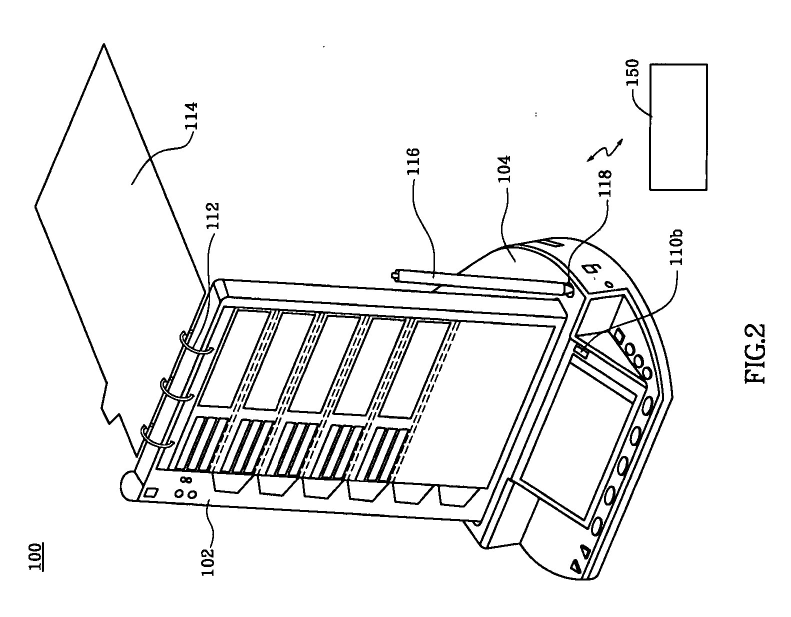 Wireless electronic menu device and ordering system containing the same device