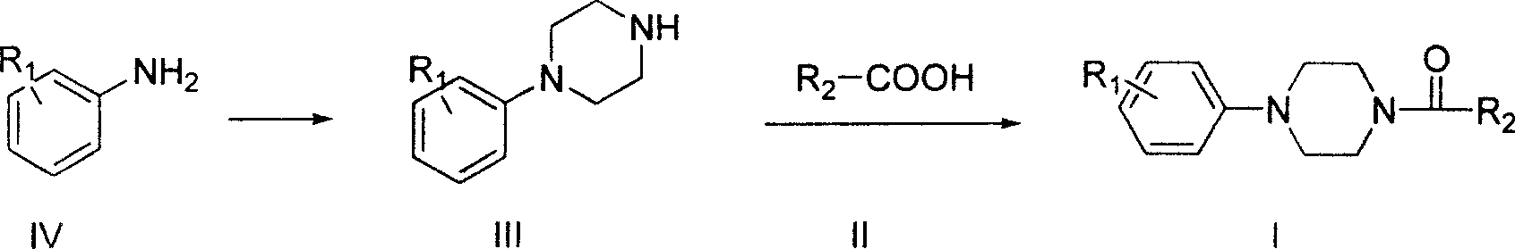 Aryl formyl piperazine compound and its preparing method and use in medicine production