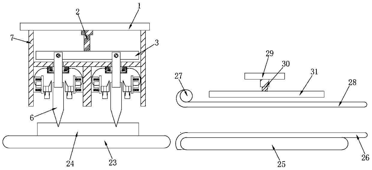 Steamed sponge cake splitting packaging device and process thereof