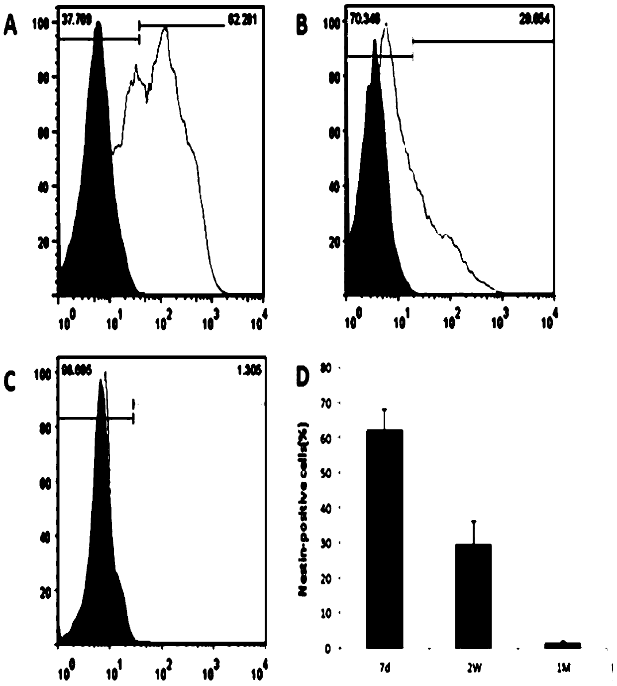 Separation and culture method of testicular mesenchymal stem cells for expressing nidogen and application of testicular mesenchymal stem cells