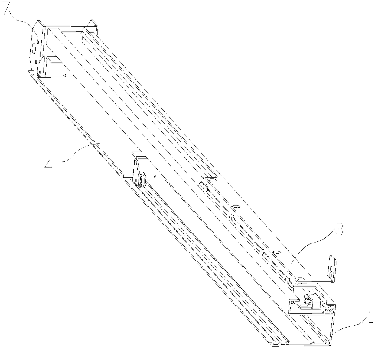Laboratory fume hood glass door guide rail mechanism and device