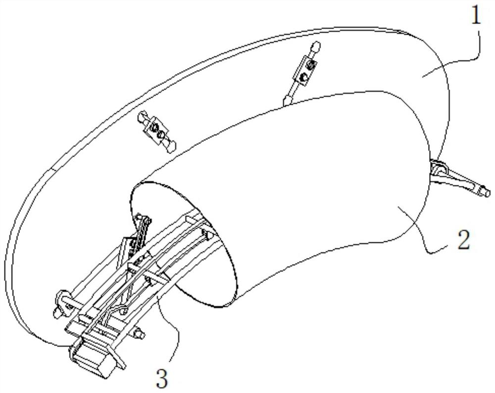 Gas shielding device for large-diameter elbow pipe continuous welding