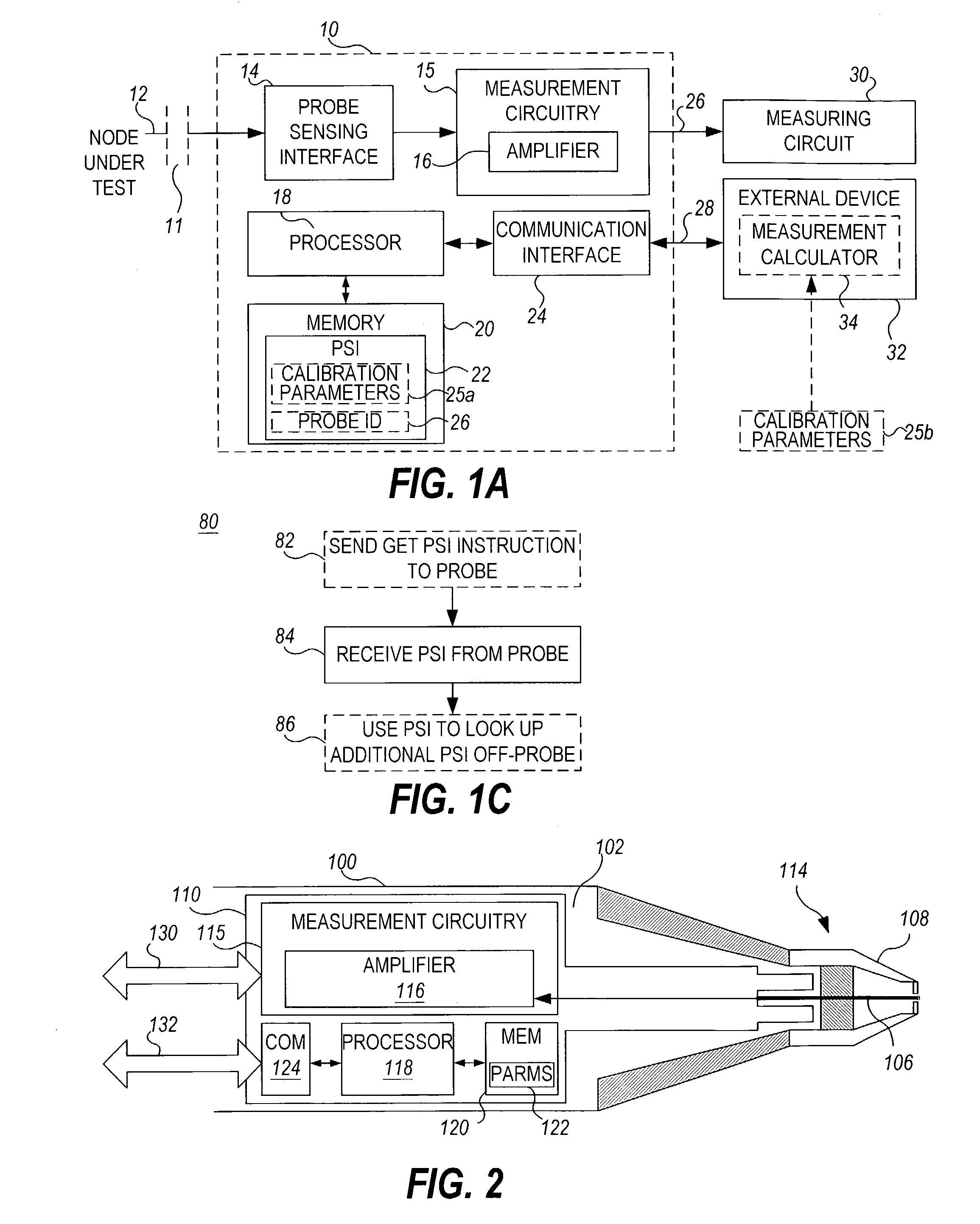 Probe based information storage for probes used for opens detection in in-circuit testing