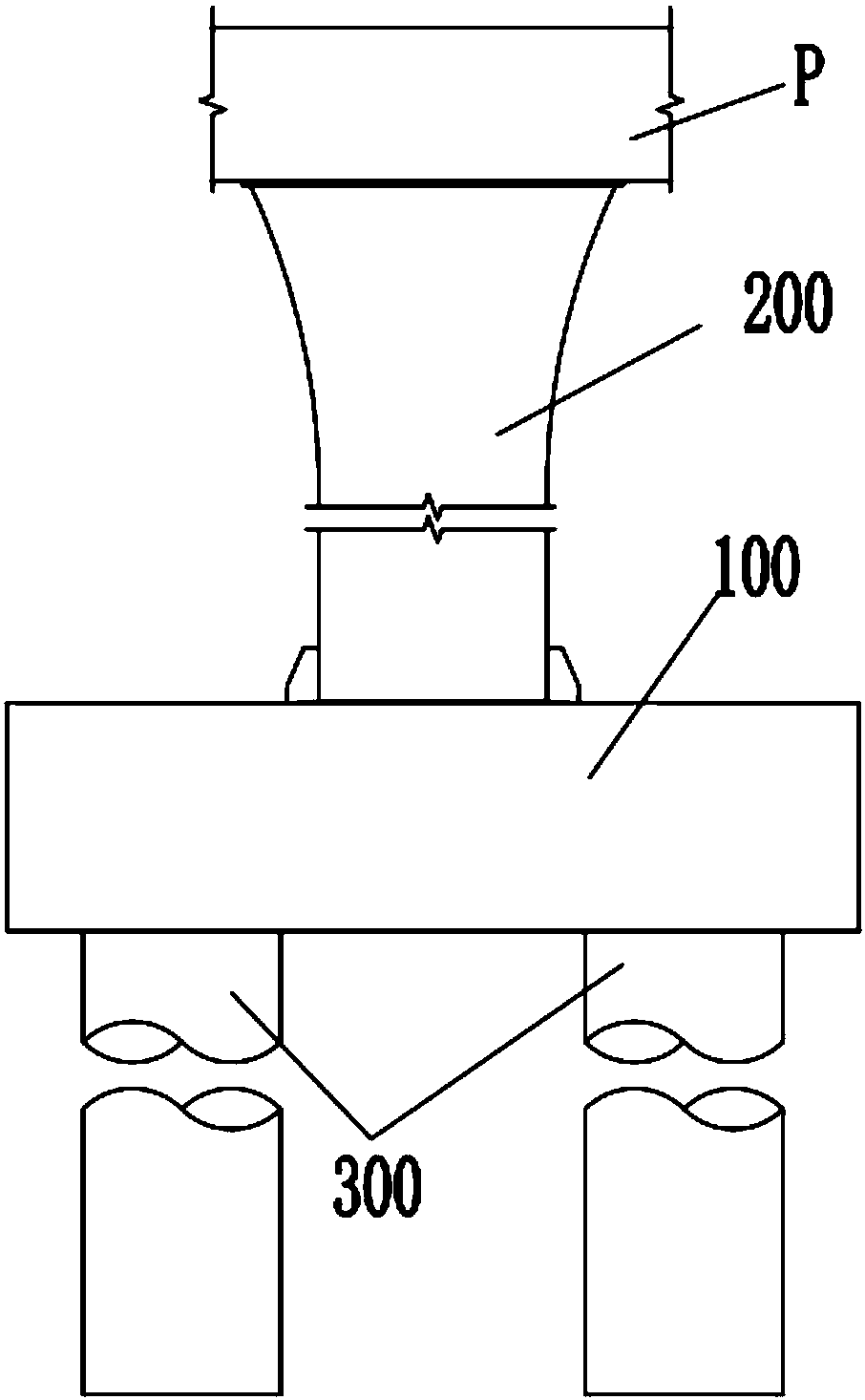 Special bridge pier stud structure for bicycle and construction method of special bridge pier stud structure