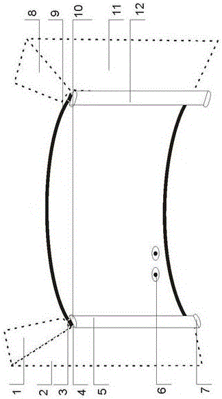 Transparent inverted-T-arc-shaped support