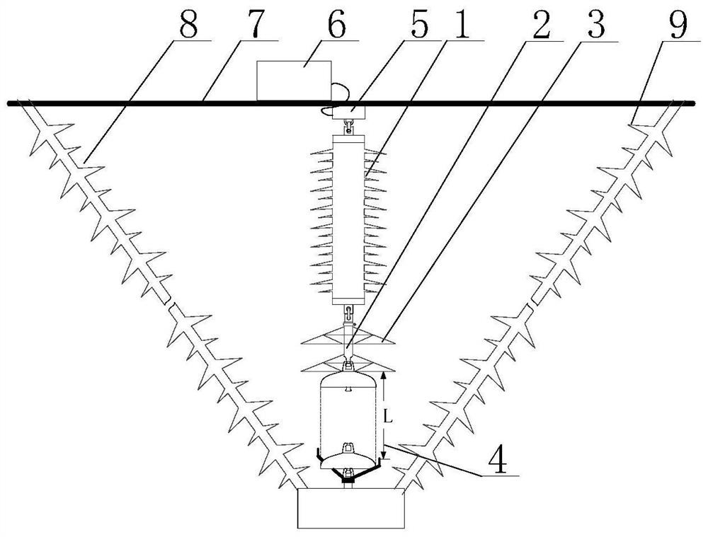Prevention and warning method of V-shaped arrangement of composite insulators against string drop