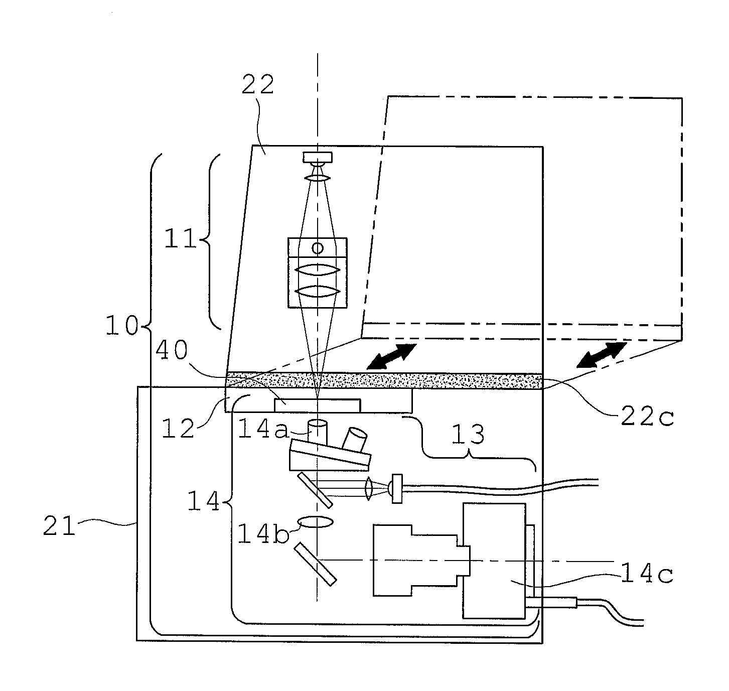 Box-type motor-operated microscope