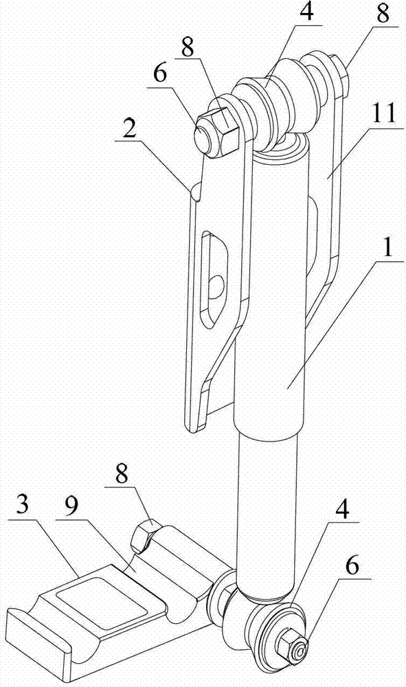 Shock absorber device of medium-sized and heavy type trucks