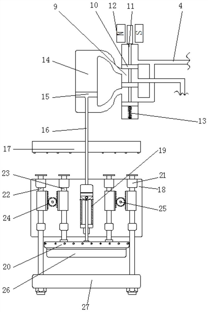 Hydraulic transmission open bag sealing device based on hydraulic valve control