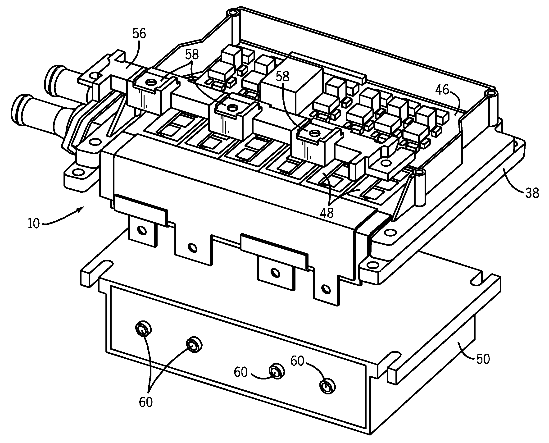 Power electronic switching device with laminated bus