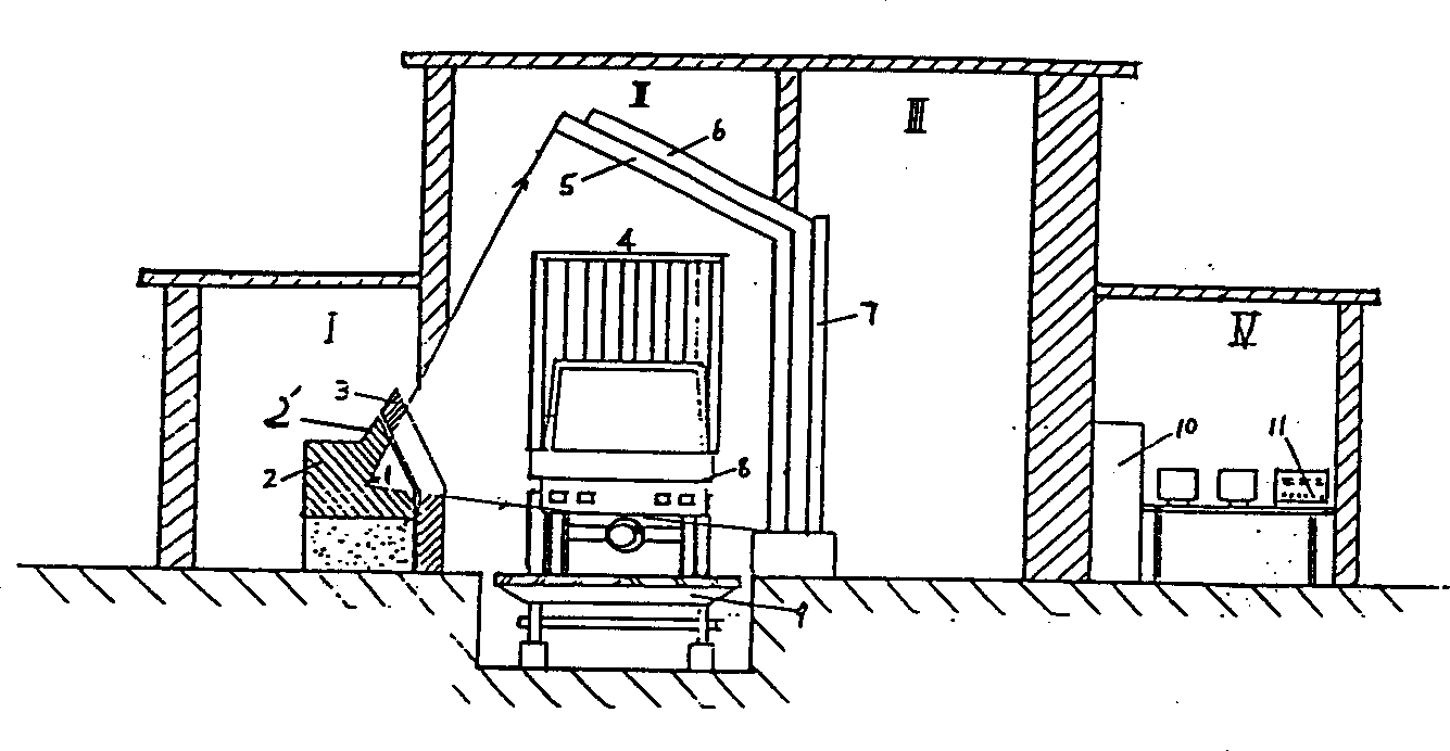 Equipment of cobalt 60 gamma ray source-cesium iodide or cadmium tungstate detector for checking container