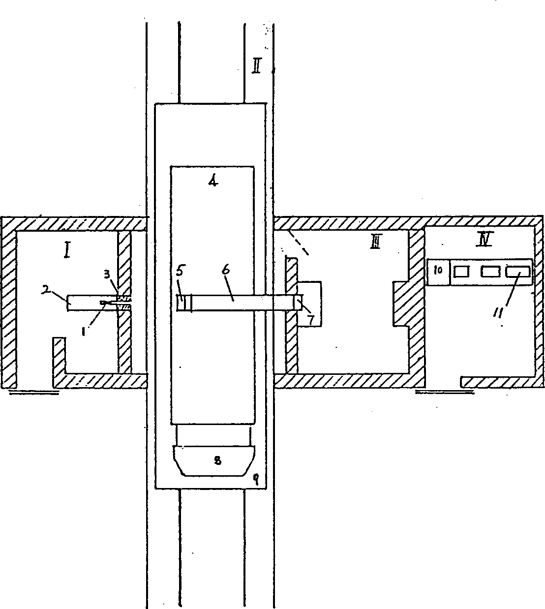 Equipment of cobalt 60 gamma ray source-cesium iodide or cadmium tungstate detector for checking container