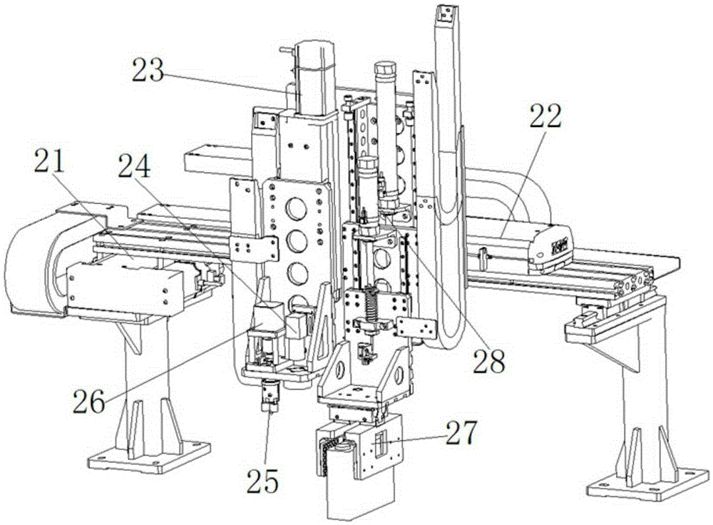 Automatic formed-nail nailing machine for square power battery and work flow thereof