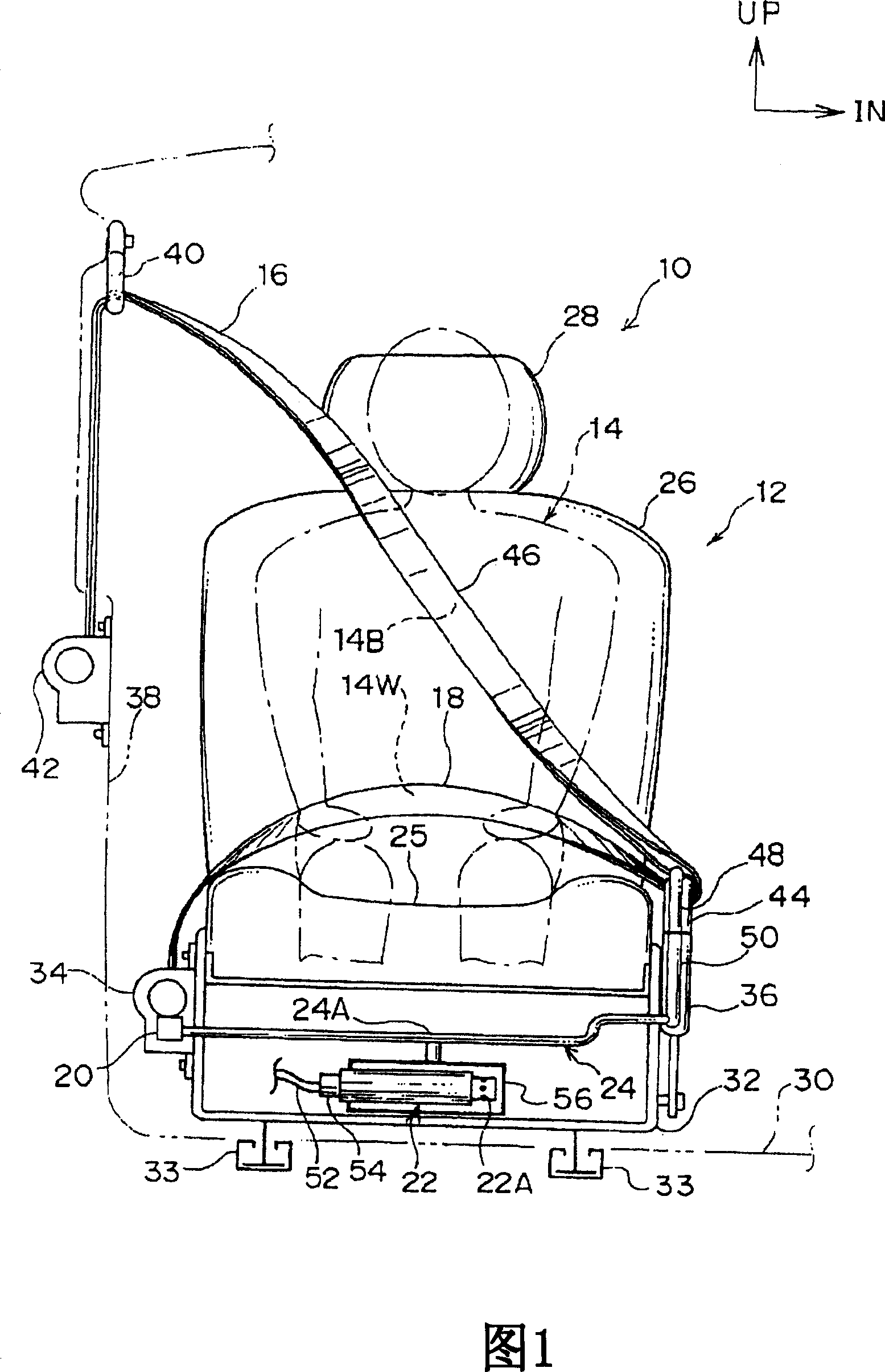 Air belt apparatus for use in a motor vehicle