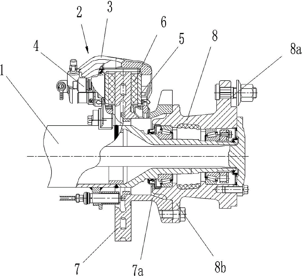 Disk braking system for electric automobile axle assembly