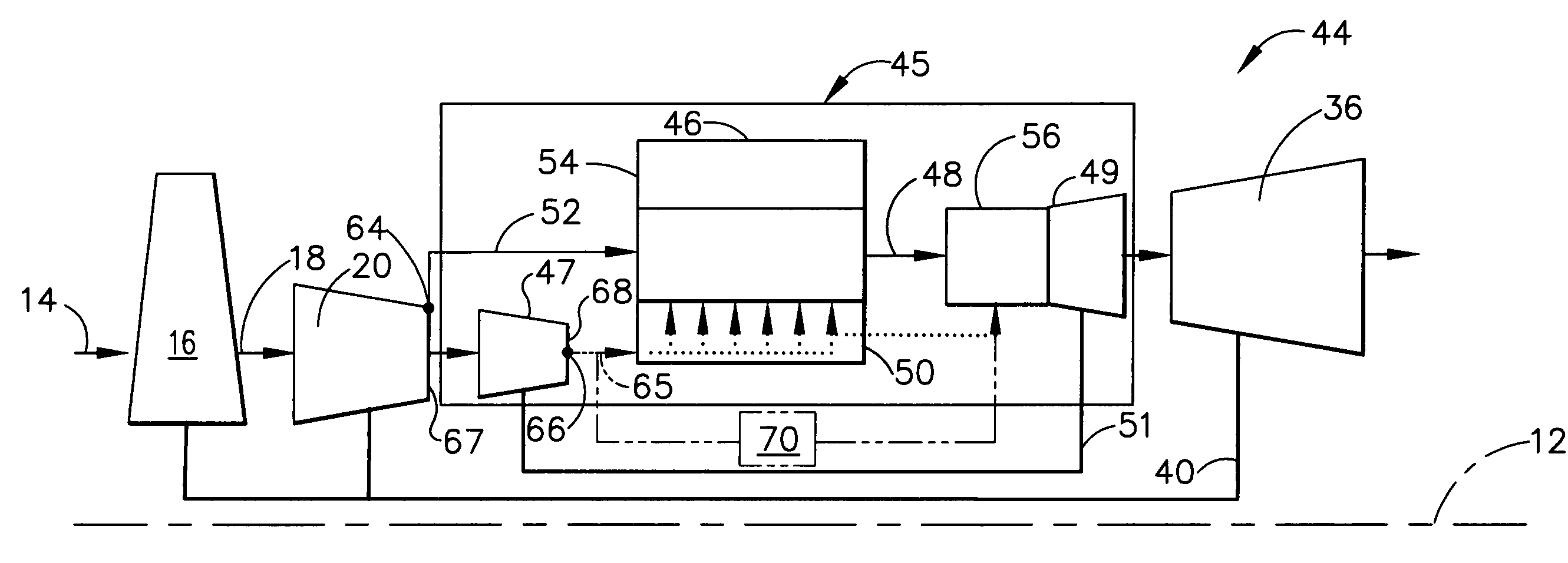 High thrust gas turbine engine with improved core system
