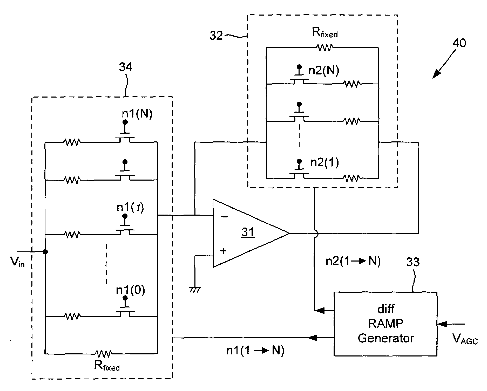 dB-linear analog variable gain amplifier (VGA) realization system and method
