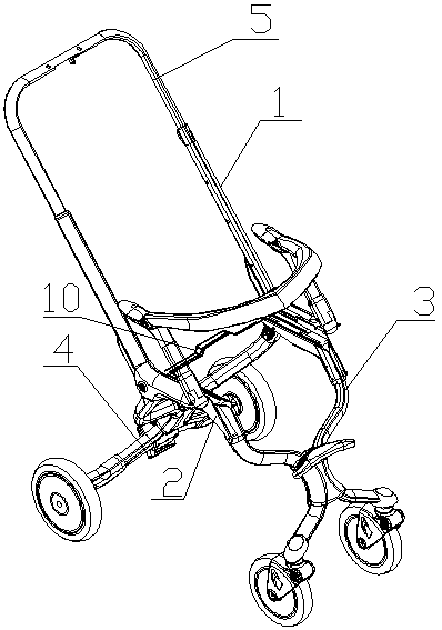 A quick-folding child carriage frame