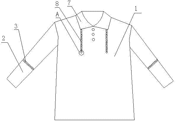 Clothes and manufacturing process of fabric made of clothes