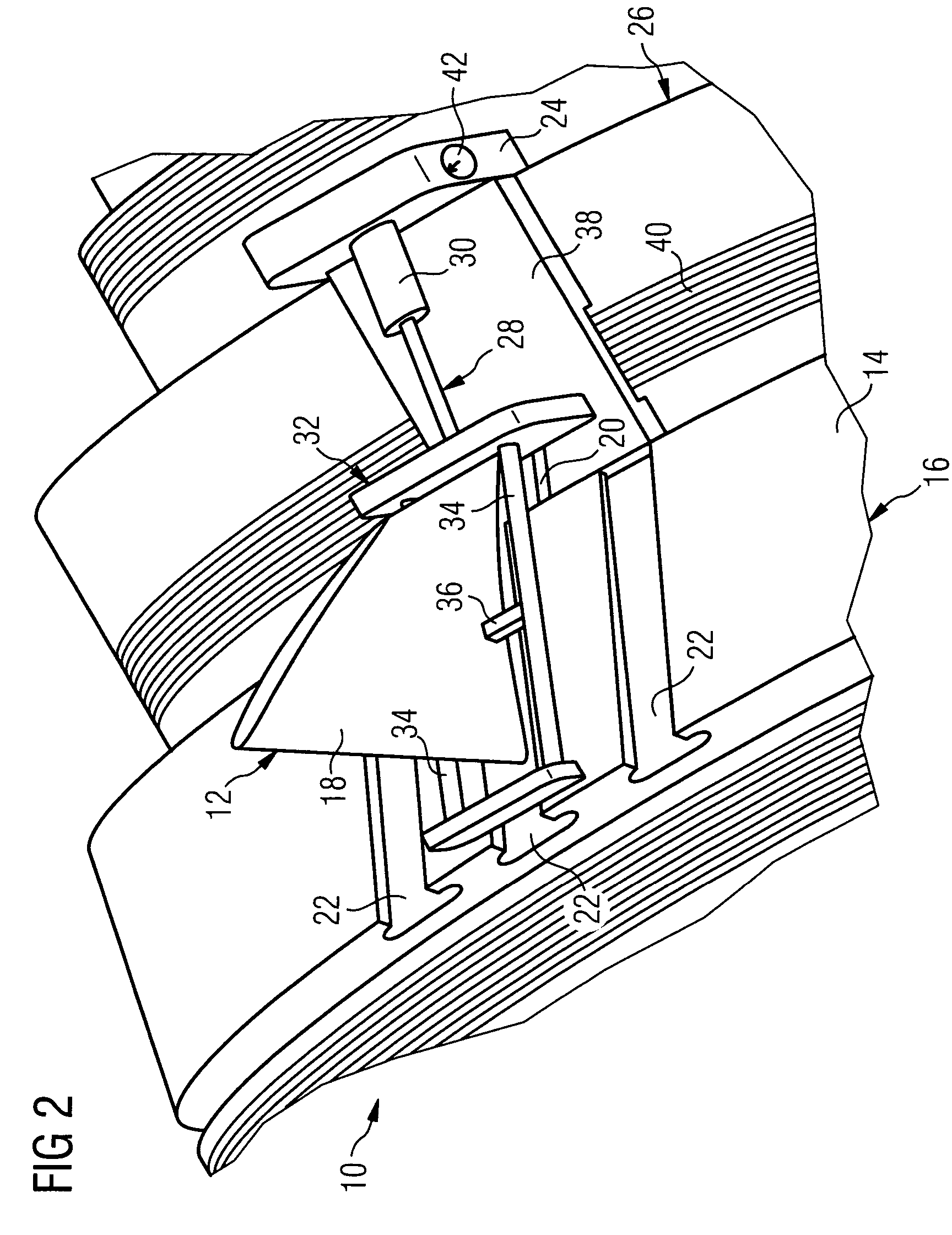 Device for the demounting of blades of a turbine or of a compressor