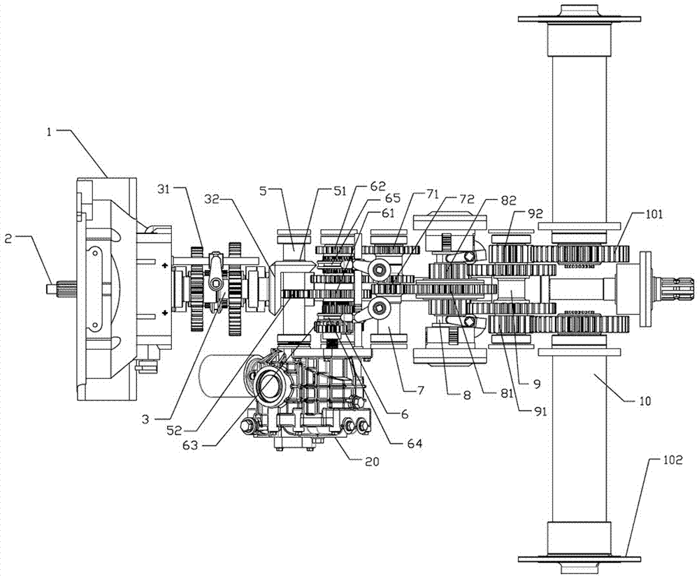 Power system of crawler tractor