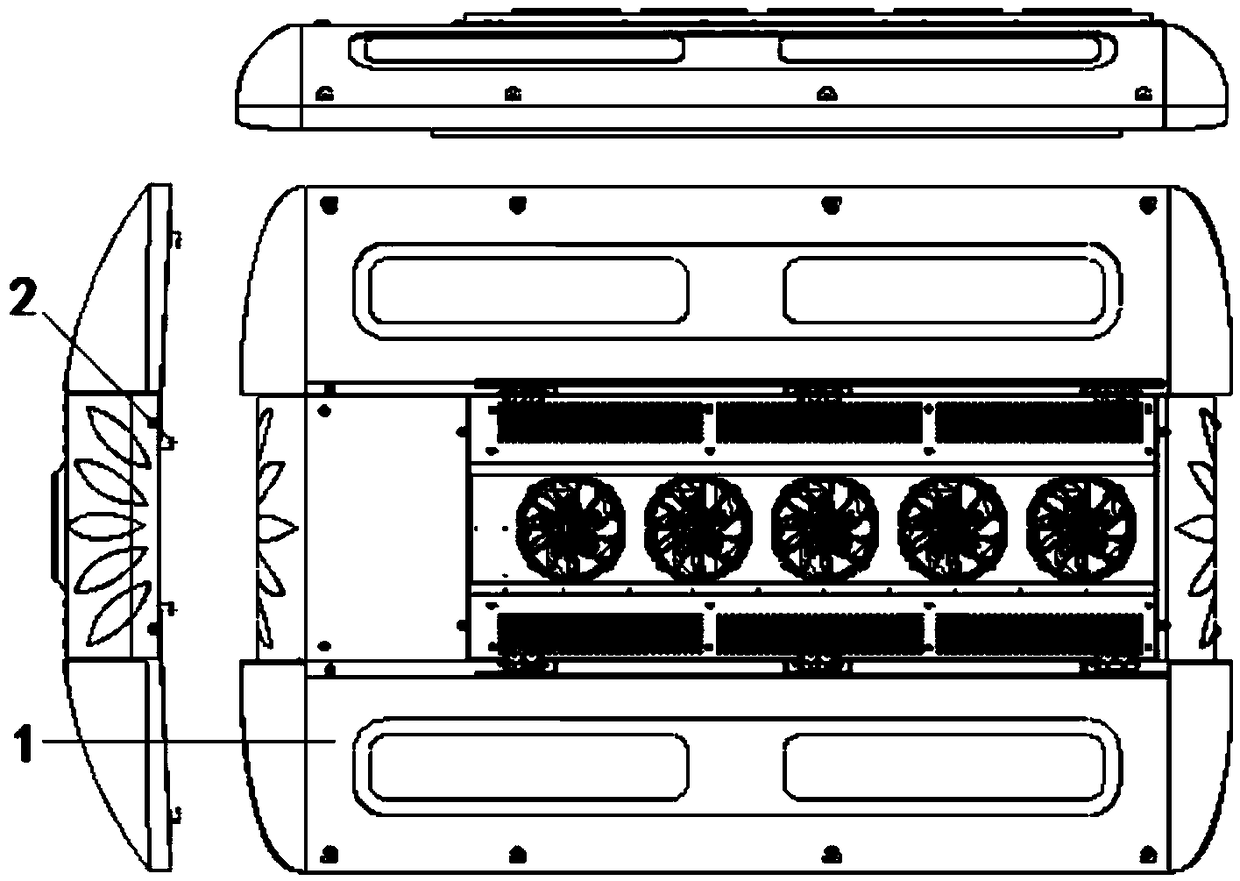 Top-mounted dual-air-returning air conditioner of passenger car
