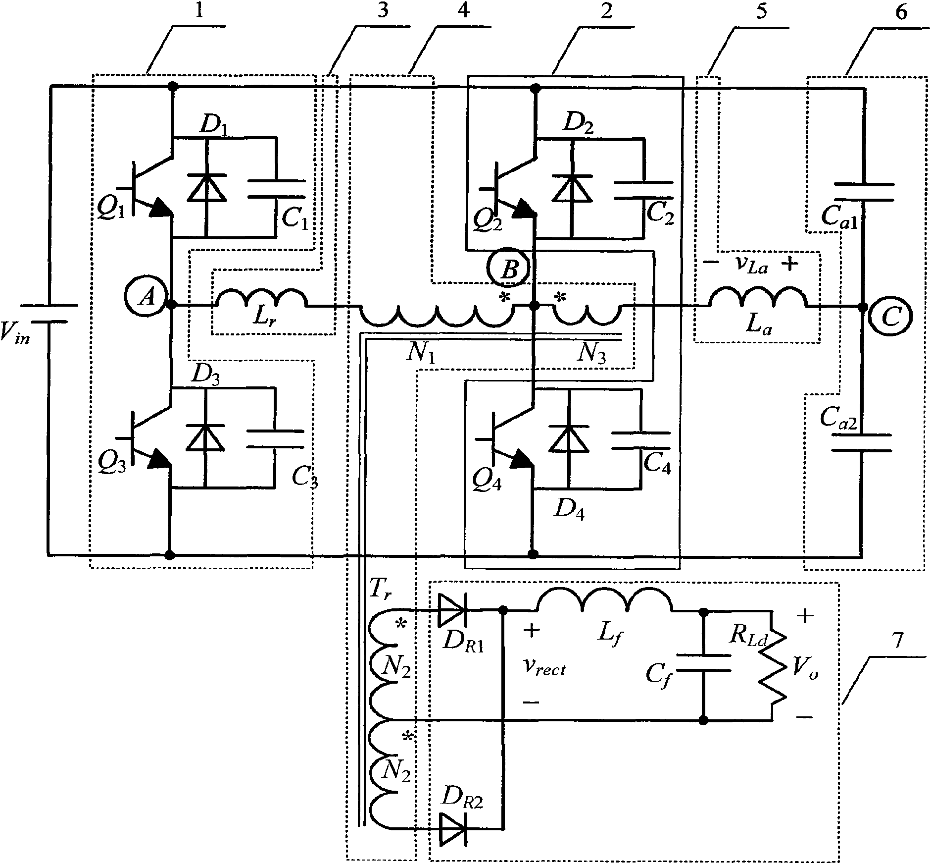 Zero-voltage-switching (ZVS) full-bridge DC converter adopting passive auxiliary network